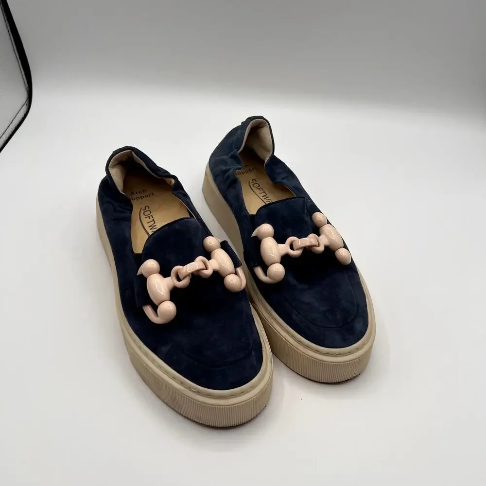 SOFTWAVES Tais Platform Slip-on Chunky Chain Detail Womens Shoes